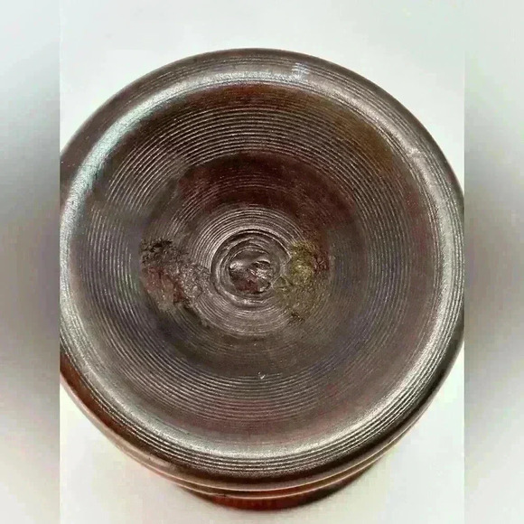 Hand carved wooden fish design vase - Picture 5 of 7